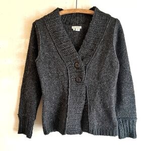 178a. dark gray heathered Royal Robbins knit v neck 2010s cardigan sweater, S